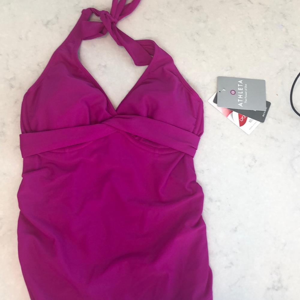 Athleta Tara halter tankini 32D/DD Tall. NWT.